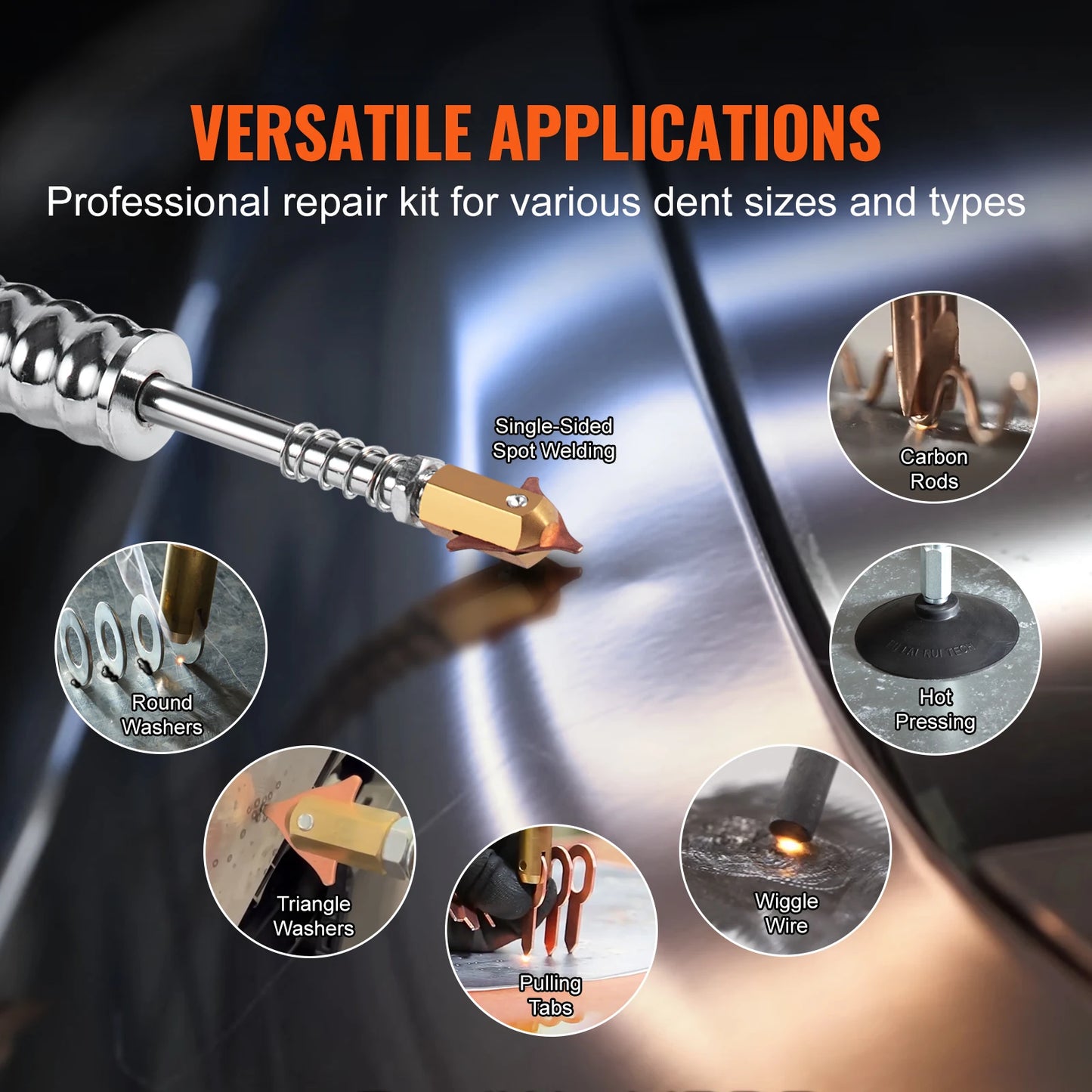 SucceBuy Spot Welder Dent Puller 3KW Stud Welder Dent Repair Kit w/ 2 Welding Guns Auto Body Spot Welding Repair Machine for Car