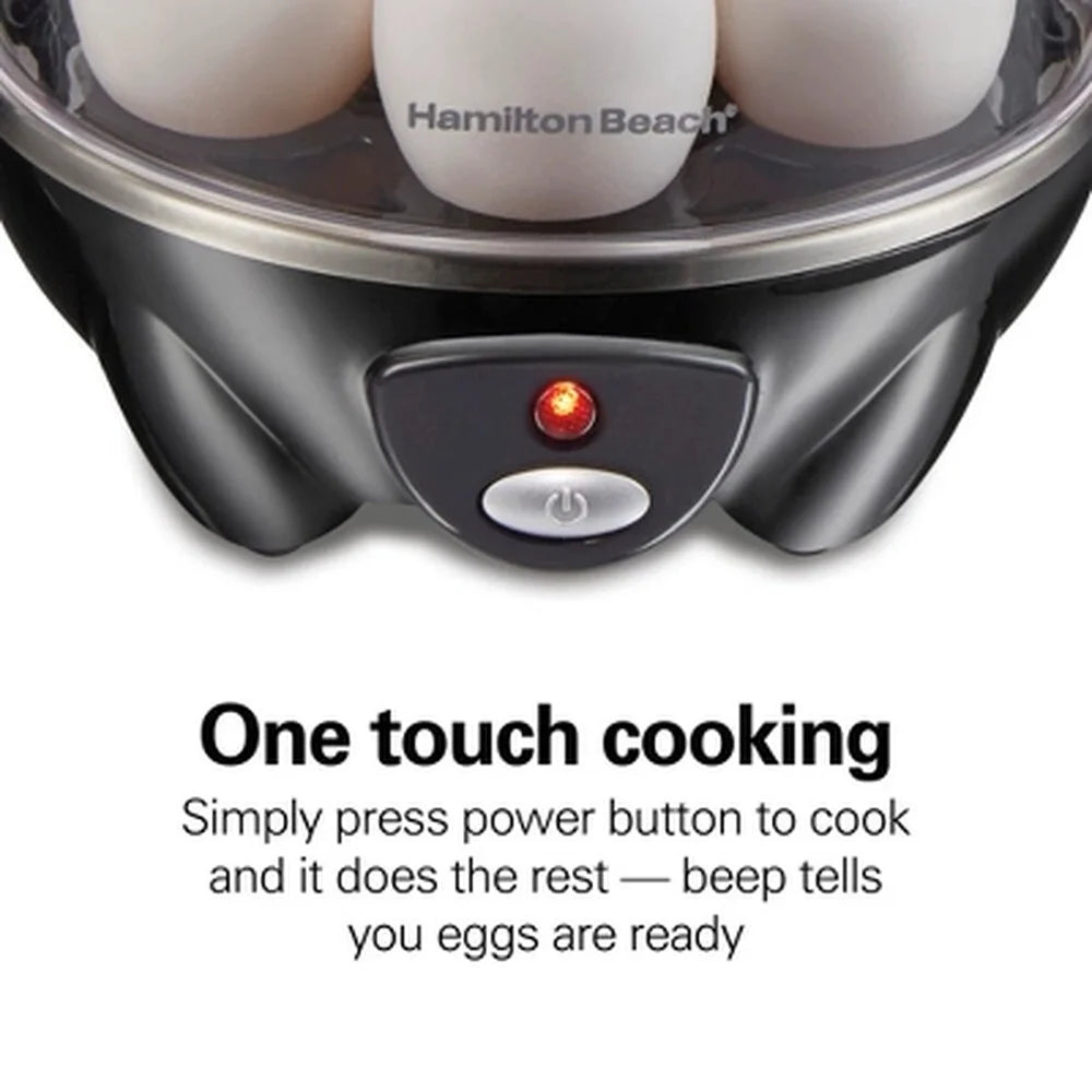 Electric Egg Cooker 7-Egg Boiler Poacher Steamer 300W Omelet Maker One-Touch Cooking Perfect Eggs Fast Breakfast Kitchen