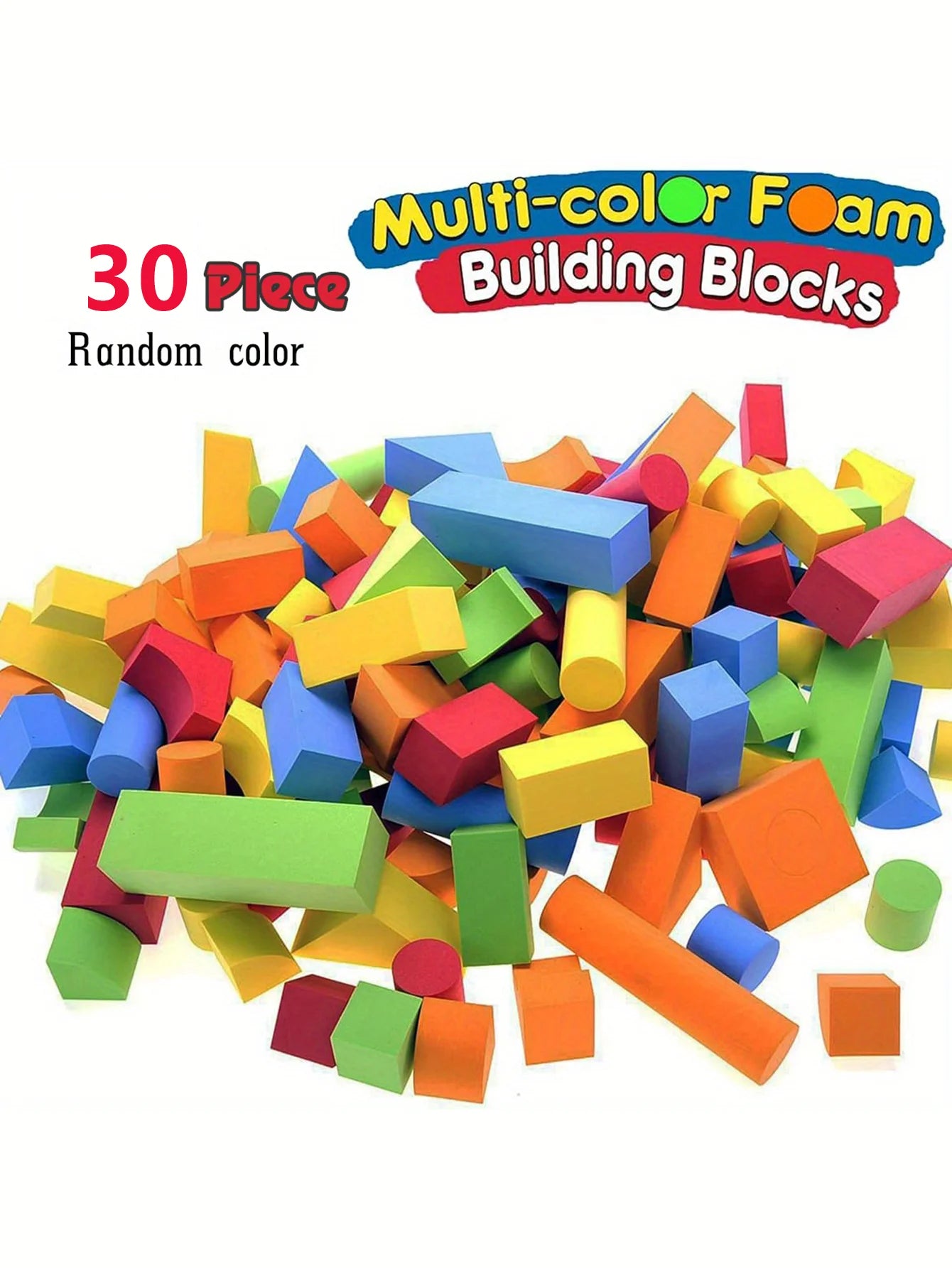 30/46pcs EVA Building Blocks Toys , Creative Educational Foam Construction Bricks Playset , Soft Stackable Blocks , STEM Toys For Boys/Girls , Random Colors ,  ,Christmas Toys For Girls ,Building Block ,Big Blocks For Kids To