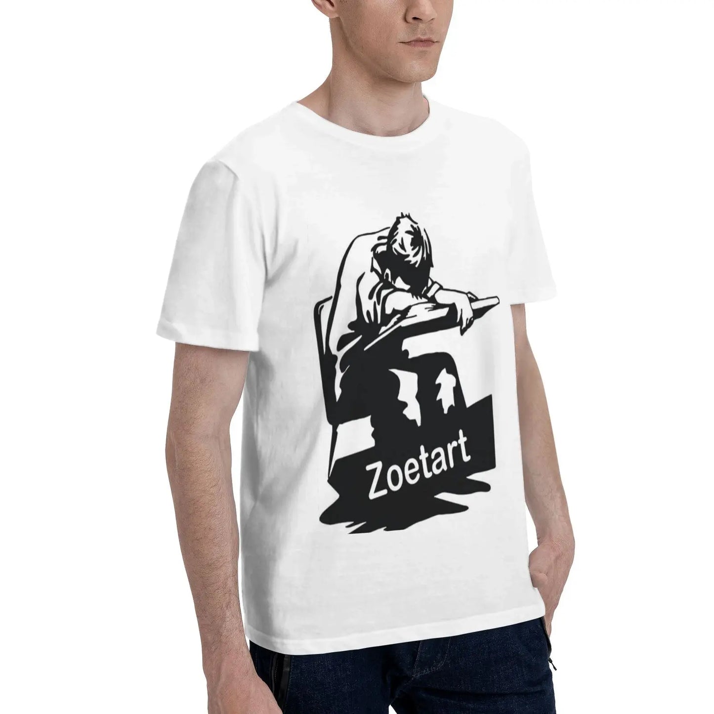 Custom T-Shirt (Text Name or Picture), 100% Cotton 180g Men's Pure Cotton Round Neck Short Sleeved T-shirt for Home Travel Sport