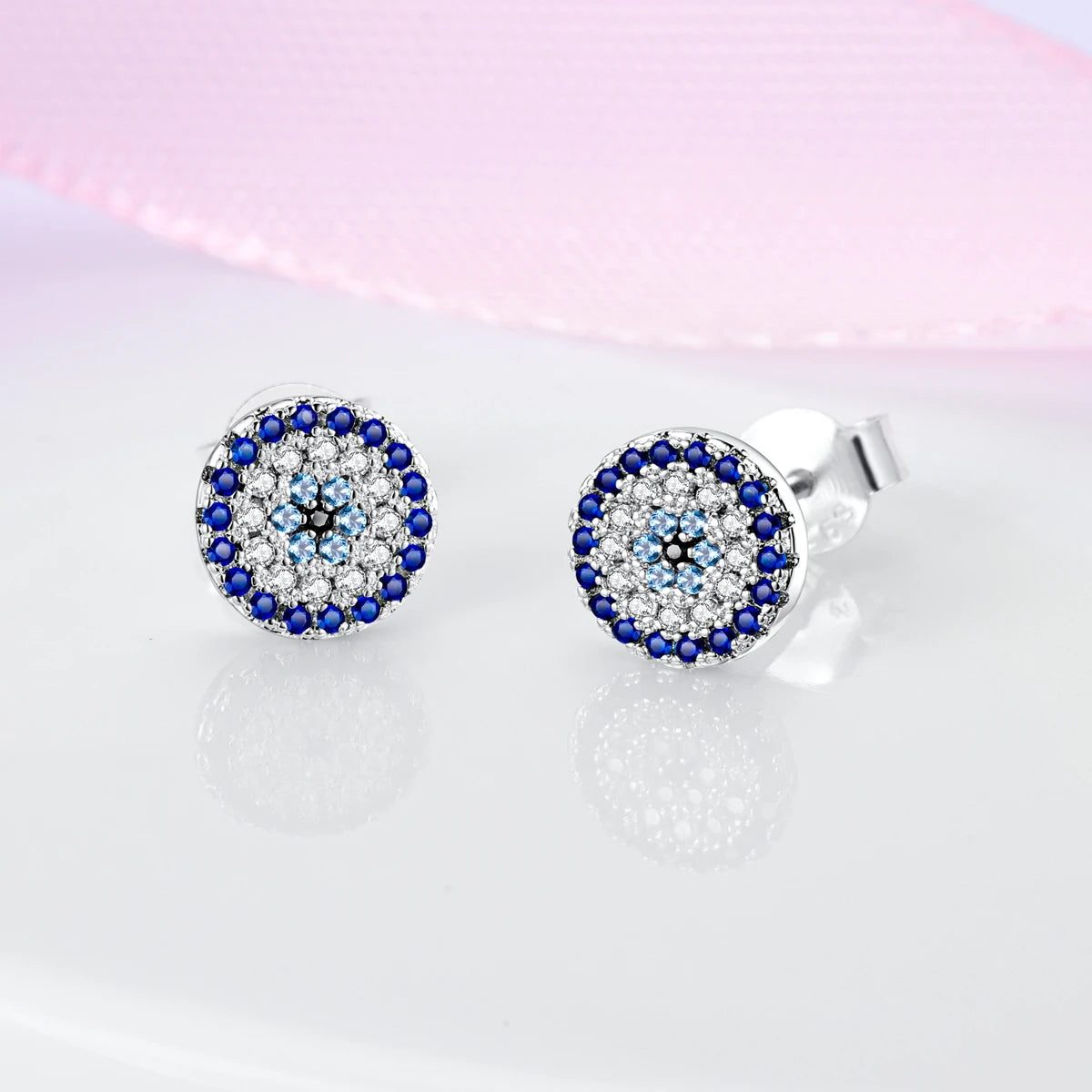 High Quality Earrings 925 Sterling Silver Blue Magic Eye Women's Fine Jewel Encrusted With Shiny Zircon Birthday Party Gifts