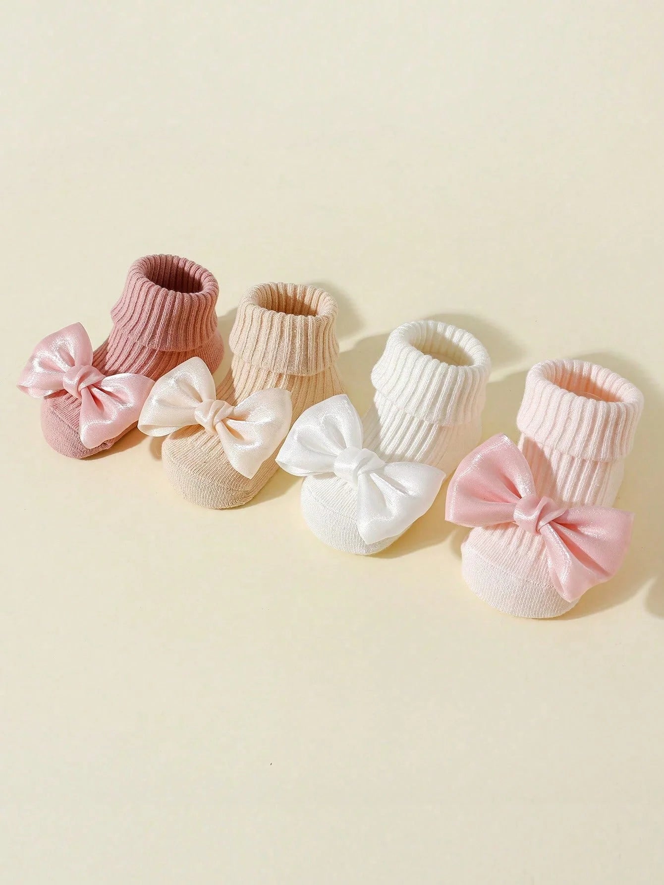 4 Pairs Toddler Socks with Bows, Soft Cotton Cute Ankle Socks for Infants Girls, Fashion Anty-Slip Newborn Baby Socks 0-24 Months newborn baby girl socks baby accesories