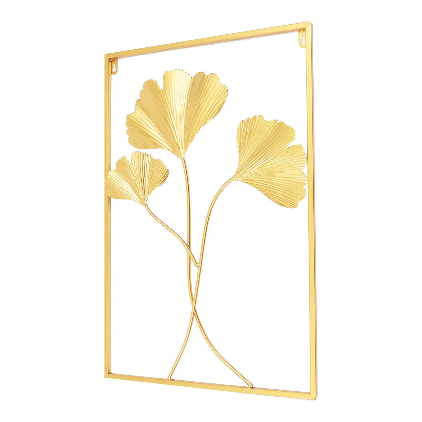 3-Piece Gold Leaf Wall Art Set, 3D Hollow Iron Panel Decor, Modern Abstract Leaf Design for Living Room Bedroom