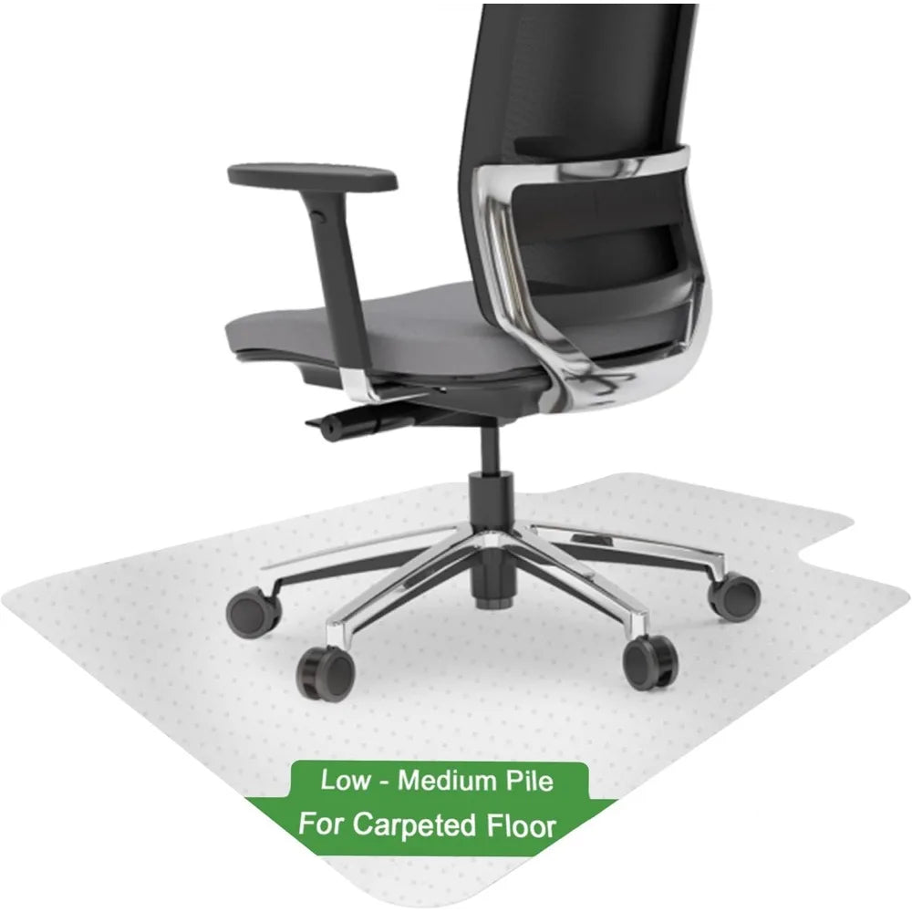 Low Pile Carpet Chair Mat Heavy Duty Semi Transparent Floor Protector for Office Desk Gaming