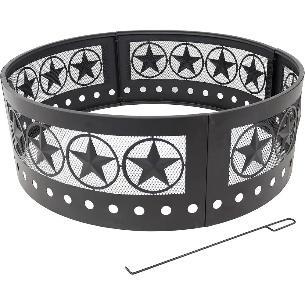 36 Heavy-Duty Steel Fire Pit Ring - Round, 12 High, for Outdoor & Camping Use