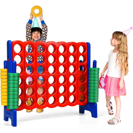 NEW Jumbo 4-to-Score Giant Game Set, 4 in A Row for Kids and Adults, 3.5FT Tall Indoor & Outdoor Game Set w/42 Jumbo Rings
