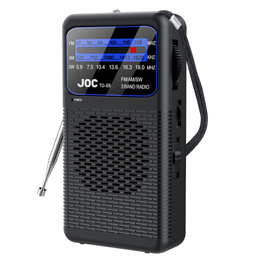 Portable AM/FM/SW Radio Battery Operated Radio with Earphone Jack Pocket Radio Small Radio for Outdoor Camping Emergency