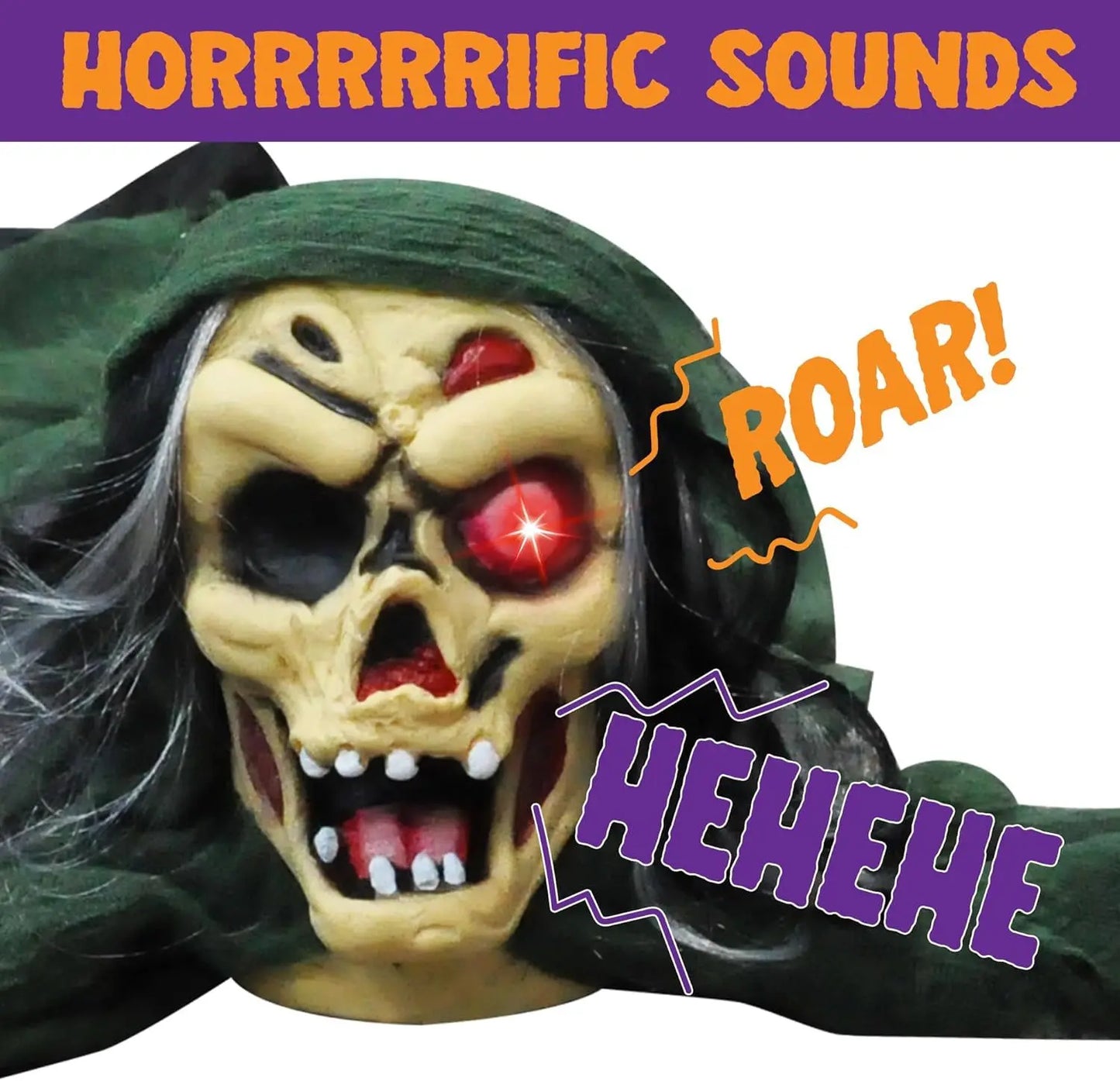 Zombie Groundbreaker Halloween Outdoor Decoration Outside Halloween Graveyard Decor Zombie Prop with Creepy Sound and Glowing Eyes, Scary Groundbreaker Decorations for Lawn Yard Photobooth Props