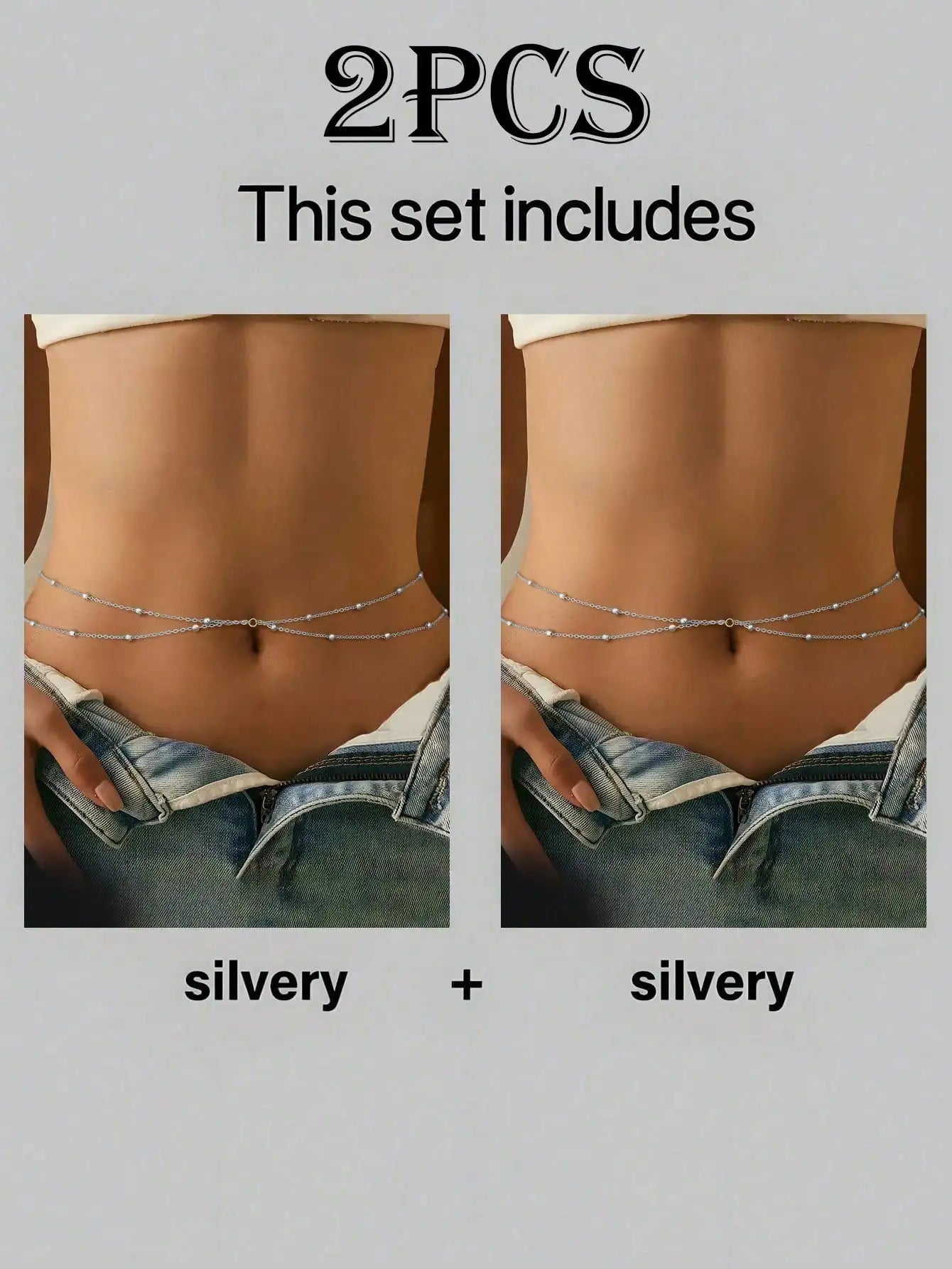 1pc Women's Sexy Criss-Cross Layered Body Chain, Minimalist Beaded Waist Chain, Fashion Accessory, Summer Beach Party Essential