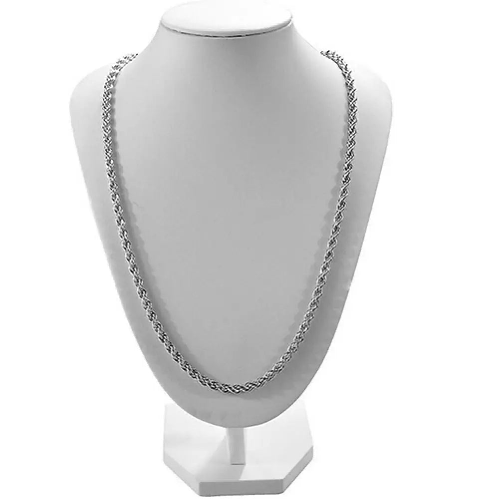Silver 18/20/22/24 Inch 4mm Twisted Rope Chain Necklace For Women Man Fashion Wedding Charm Jewelry