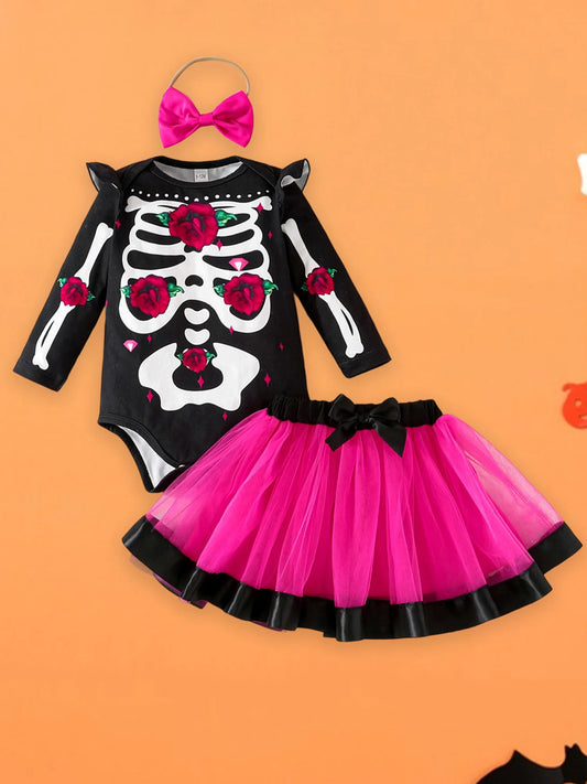 Toddler Boy Halloween Costume Pumpkin Print Long Sleeve Romper with Hat and Pants 3 Pcs Set for Fall Party