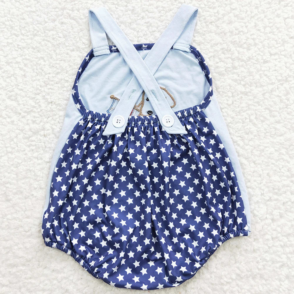 Hot Sale Baby Girls Rompers 4th of July Dog Pink Rompers Boutique Kids Sibling Clothes Baby Rompers Toddler Girls Bubbles Boys Bodysuits
