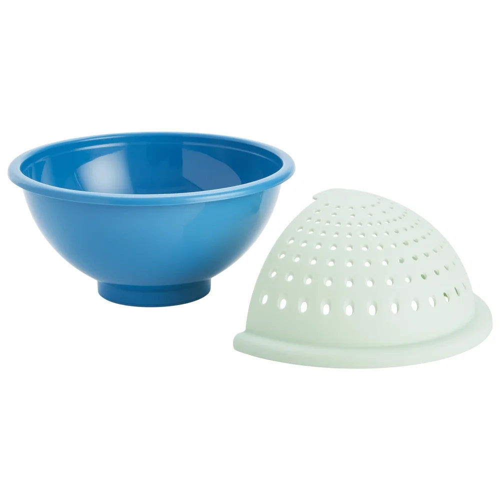 2in1 Soak Strainer Bowl Kitchen Pro Drainage NonSlip Base Compact Foldable Easy Use MultiPurpose