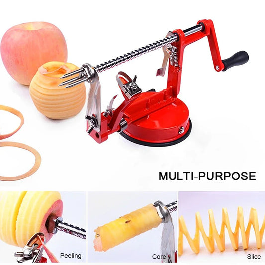 3 in1 Multi-functional Fruit Peeling Machine Fruit Potato Apple Peeler Vegetable Spiralizer Kitchen Hand-cranked Clipping Slicer