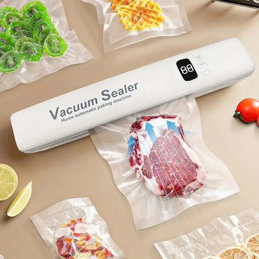 10 (Home with Compact Use) Bags Automatic Preservation Kitchen Sealer Vacuum Dry/Wet Machine System Items, for Food
