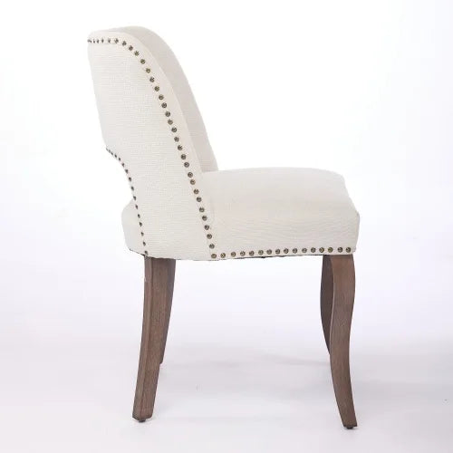 Wooden Dining Chairs Set of 2, Modern Fabric Upholstered Dining Room Chair Kitchen Chairs, Farmhouse Dinner Chair ,Beige