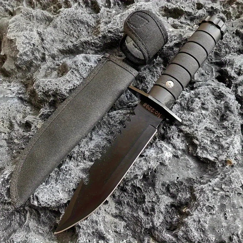 Jungle Outdoor Knife Wilderness Survival Straight Knife Rescue With High Hardness Strapped Thickened Multi-functional Knife