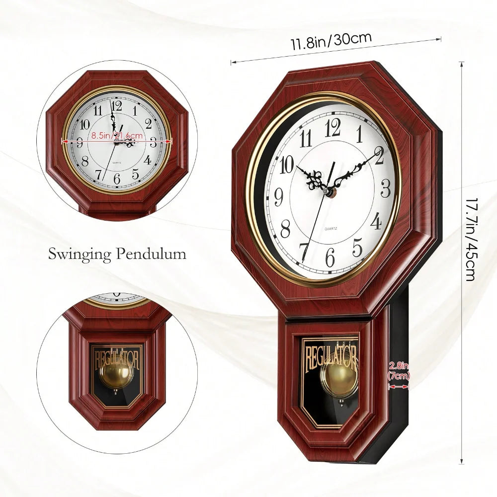 Tuenort [Arabian Clock] 1/2pcs Traditional Schoolhouse Arabian Wall Clock - Hourly Chimes, Westminster Clock, Battery Powered, P