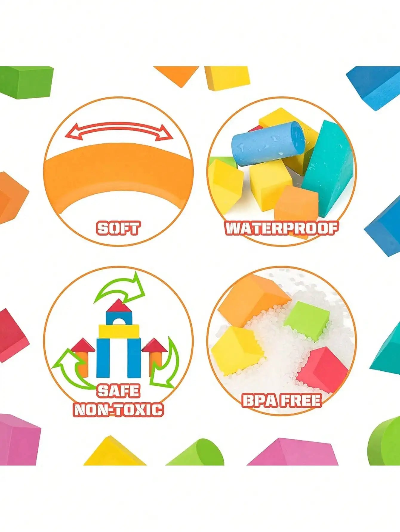 30/46pcs EVA Building Blocks Toys , Creative Educational Foam Construction Bricks Playset , Soft Stackable Blocks , STEM Toys For Boys/Girls , Random Colors ,  ,Christmas Toys For Girls ,Building Block ,Big Blocks For Kids To
