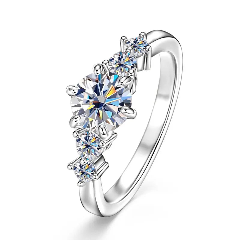 Oxtao 1 Carat Moissanite Engagement Ring 14K Gold Filled for Women