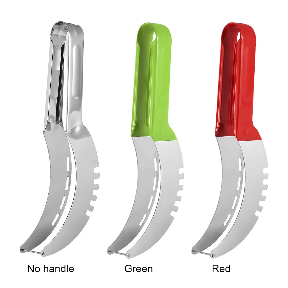Watermelon Artifact Slicing Knife Stainless Steel Knife Corer Fruit  Vegetable Tools Watermelon Fruit Clip kitchen Accessories