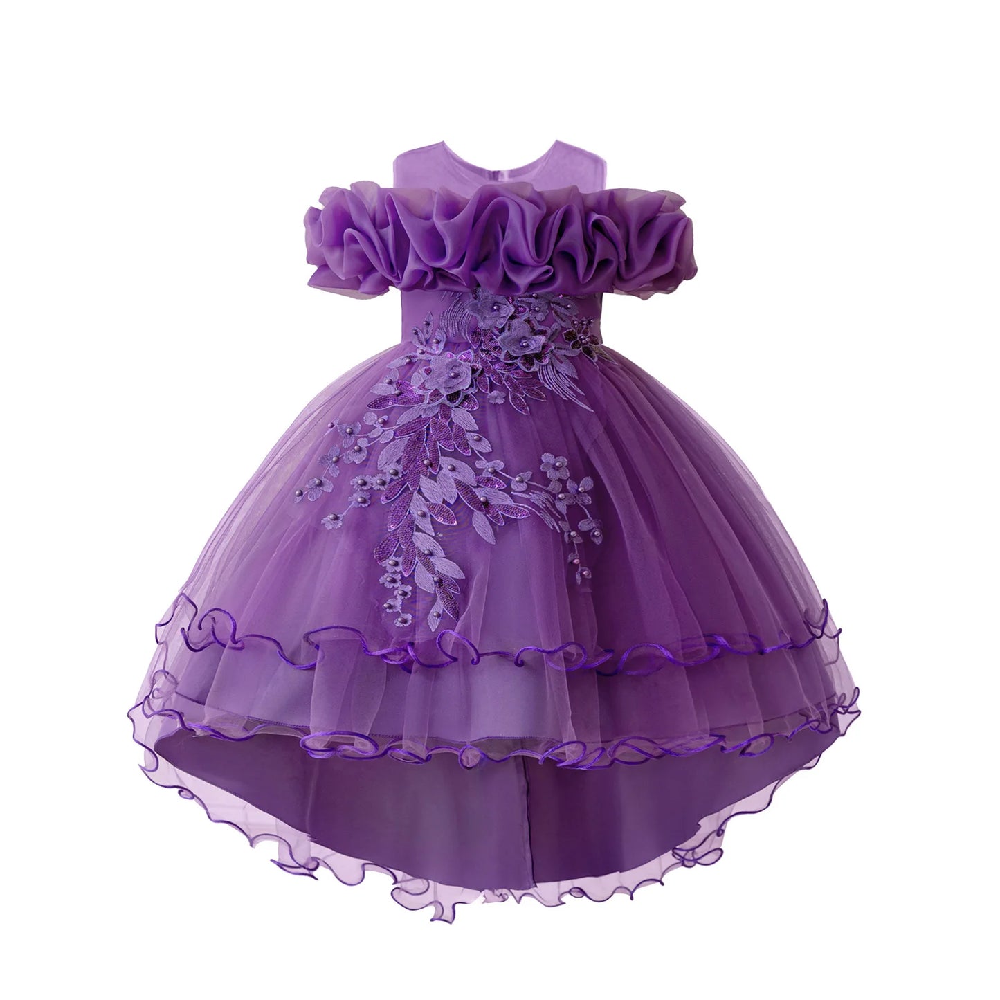 Stylish Toddler Girls Floral Print Sleeveless Ruffle Tulle Dress Perfect for Everyday Wear and Special Occasions