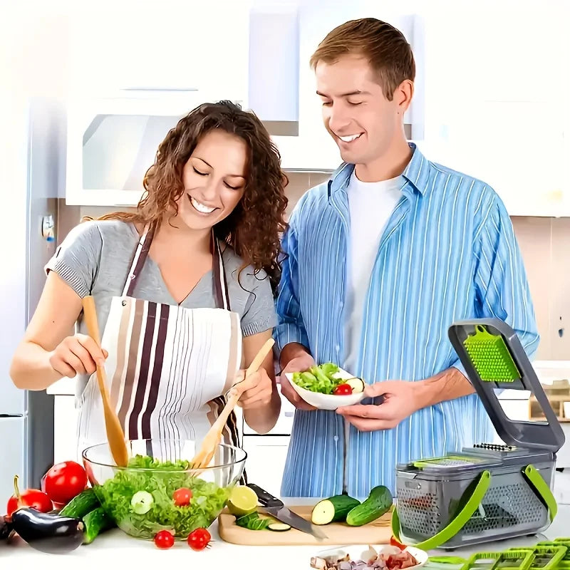 16pcs1pcs, Kitchen Companion -Multifunctional Vegetable Chopper, Fruit Slicer, Manual Food Grater, Onion Mincer, Potato Shredder