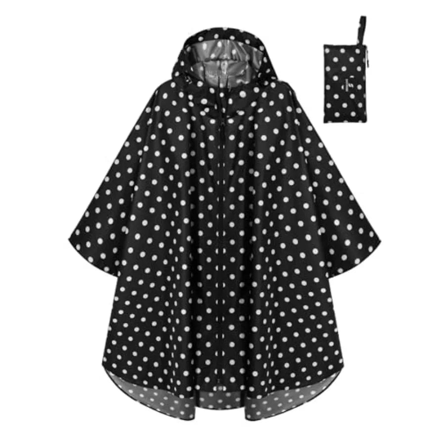 SaphiRose Lightweight Waterproof Rain Poncho for Adults with Hood Portable Rainwear for Outdoor