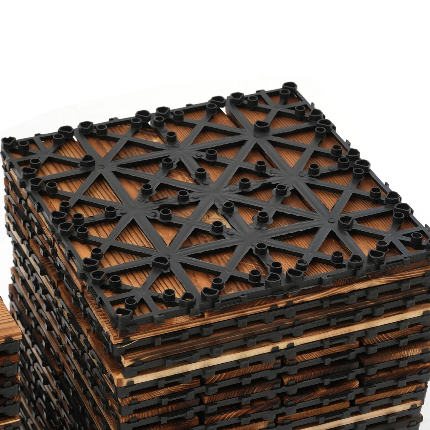 36 Pieces of 30 * 30cm Spliced Wooden Flooring, Terrace Wooden Flooring Tiles, 12 Inches X 12 Inches, Outdoor Waterproof