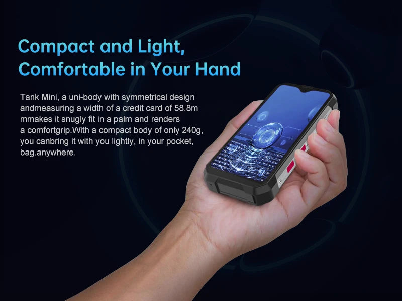 8849 Tank Mini Rugged Smartphone  4.3 inch 100MP Camera 256GB 16GB 5800mAh Android 13 CellphoneWaterproof Mobile Phone