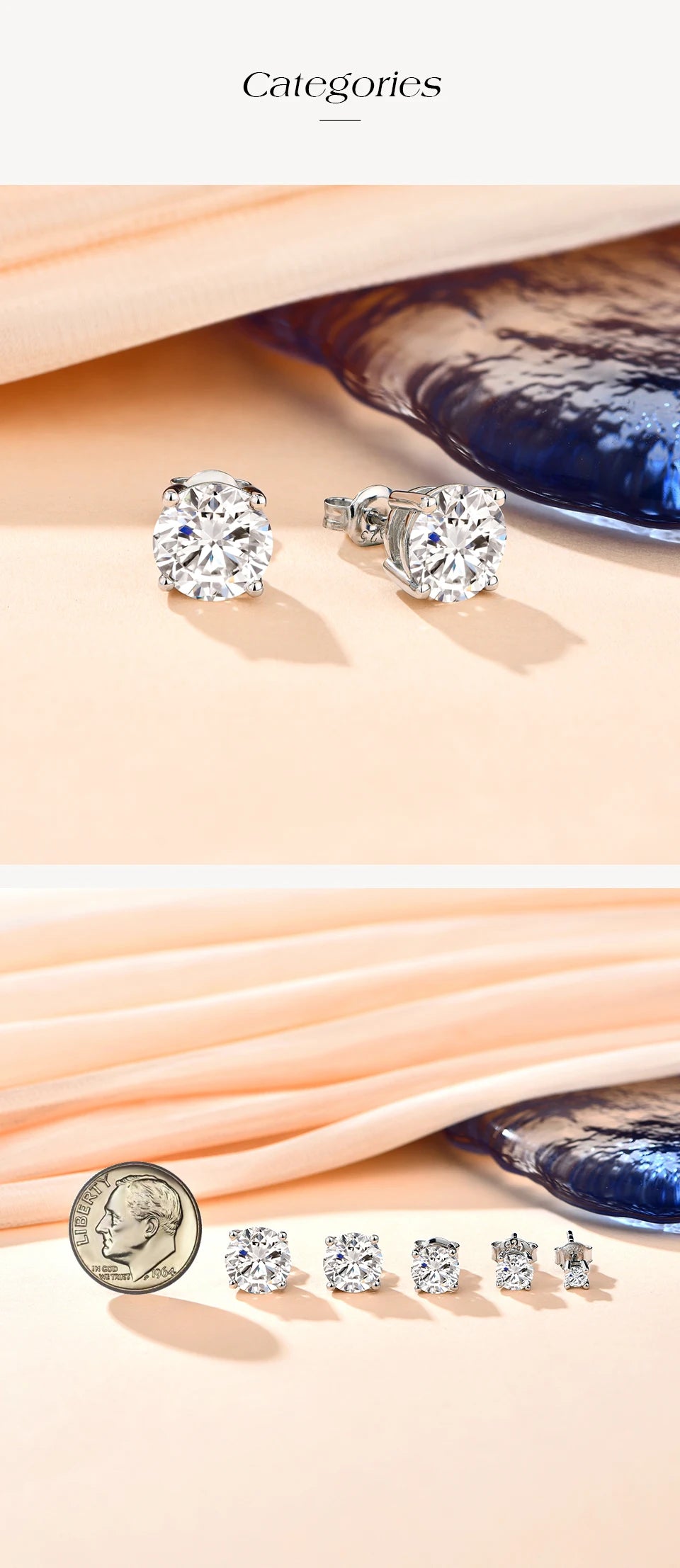 ATTAGEMS D VVS1 Moissanite Four Claw Earrings For Women Man S925 Sterling Silver Sparkling Wedding Jewelry Shipping from the USA
