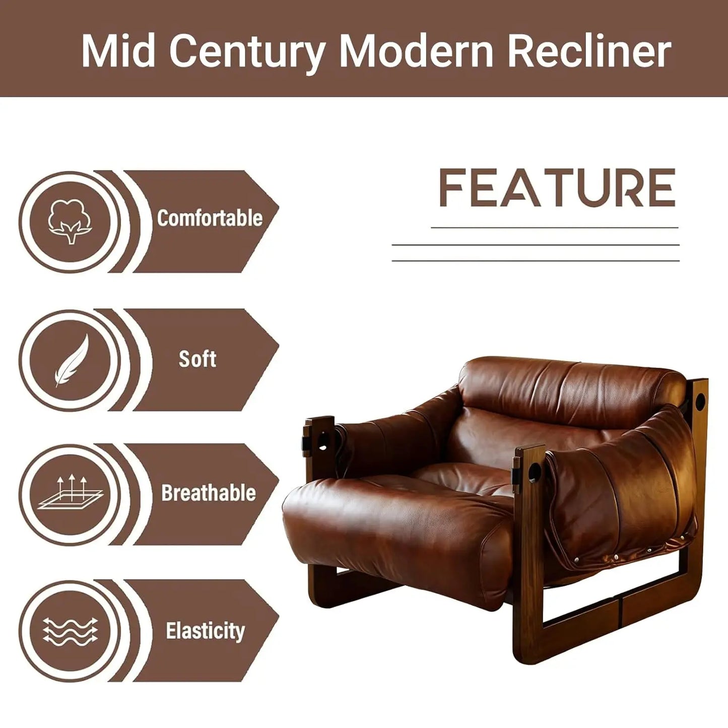 Mid Century Upholstered Accent Chair U-Shape Solid Wood Frame Reading Lounge Armchair Living Room, Customized