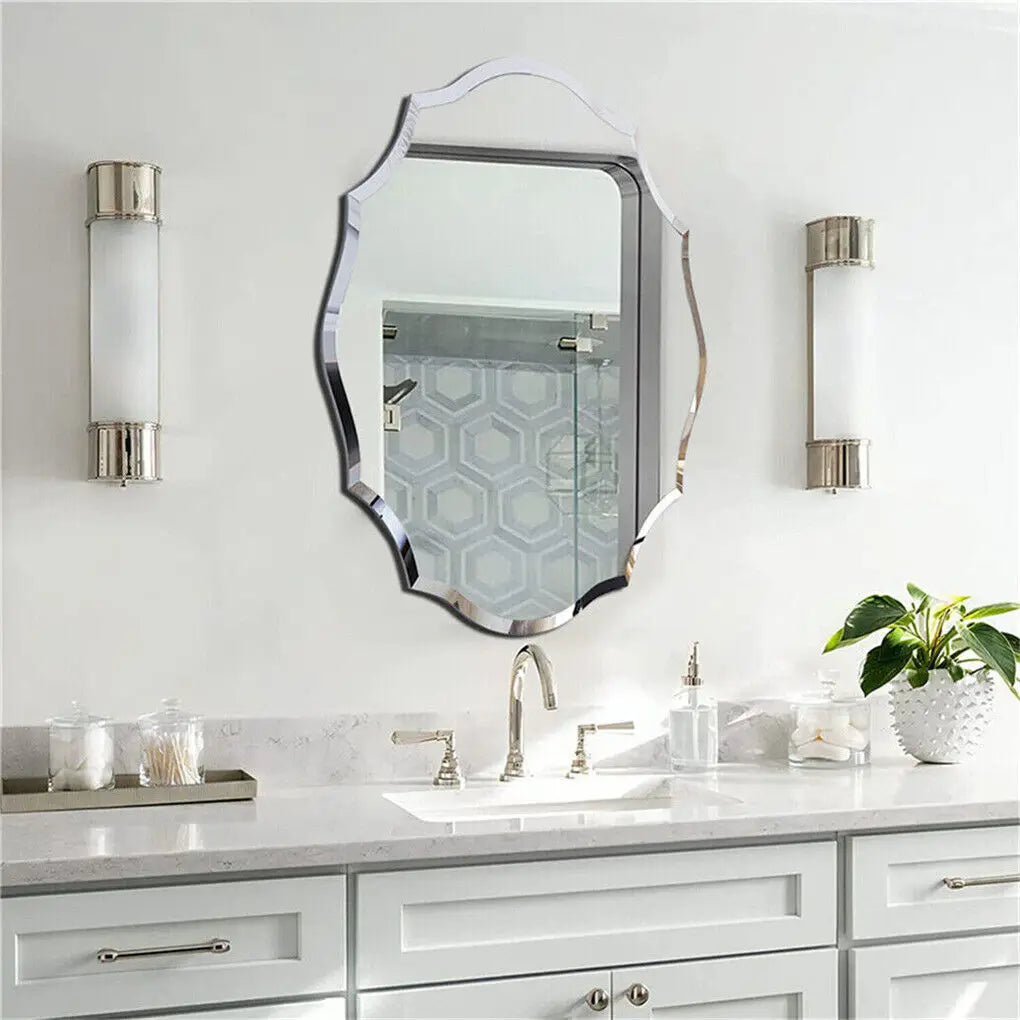 LUVODI Frameless Wall Mirror with Beveled Edge for Living Room Decor