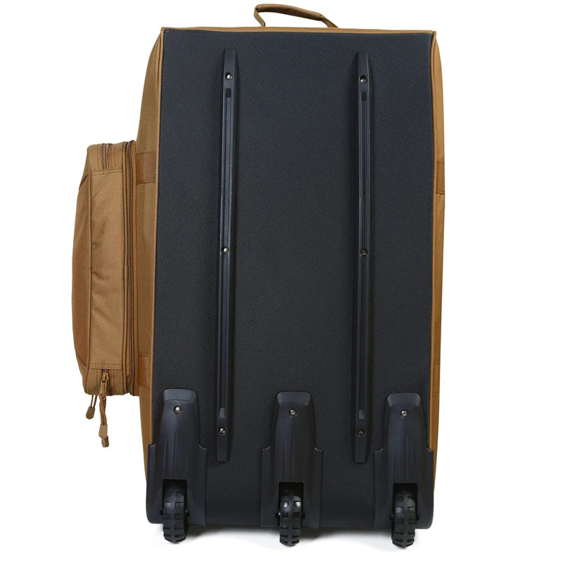 Large Capacity Military Tactical Travel Bag Wheeled Deployment Trolley Duffel Bag Heavy-Duty Camping Hiking Running Trekking
