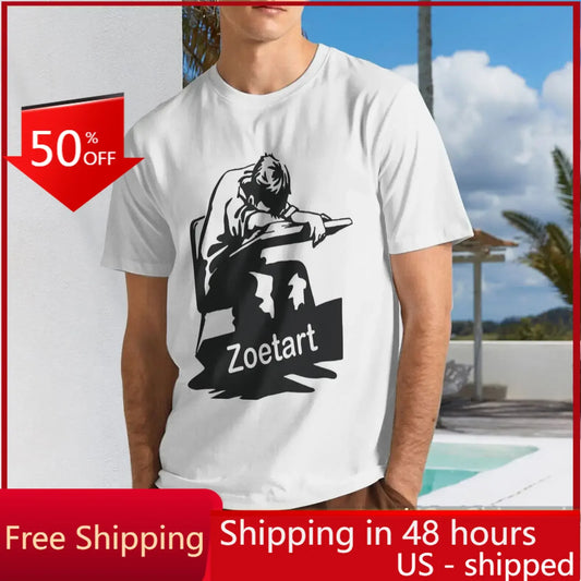 Custom T-Shirt (Text Name or Picture), 100% Cotton 180g Men's Pure Cotton Round Neck Short Sleeved T-shirt for Home Travel Sport