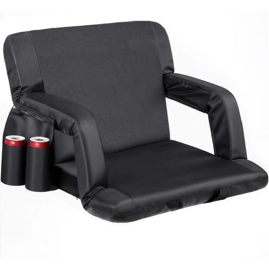 20.5"/25" Wide Stadium Seat for Bleachers w/Back Support Padded Cushion Portable Reclining Bleacher Seats