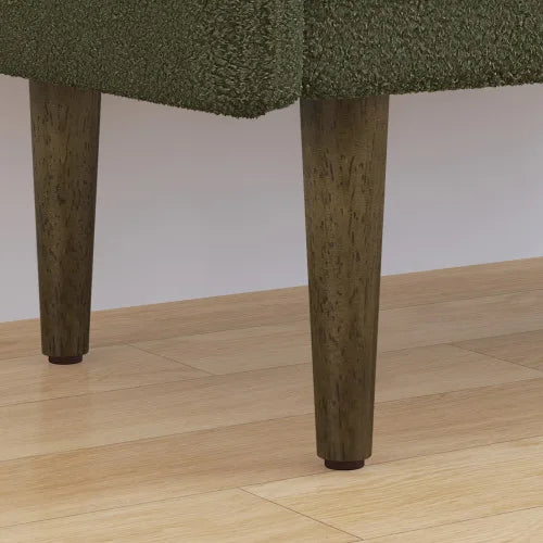 Green Teddy Velvet Storage Stool Ottoman for Bedroom and Living Room