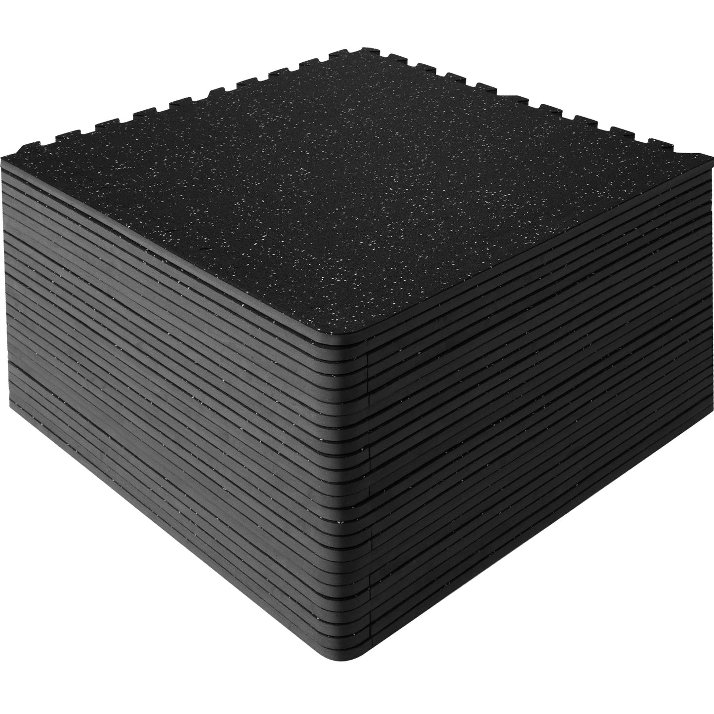 SucceBuy 25/12/6 PCS 1/2 inch Thick Gym Floor Mats EVA Foam & Rubber Top Interlocking Workout Floor Mats Waterproof  Mats