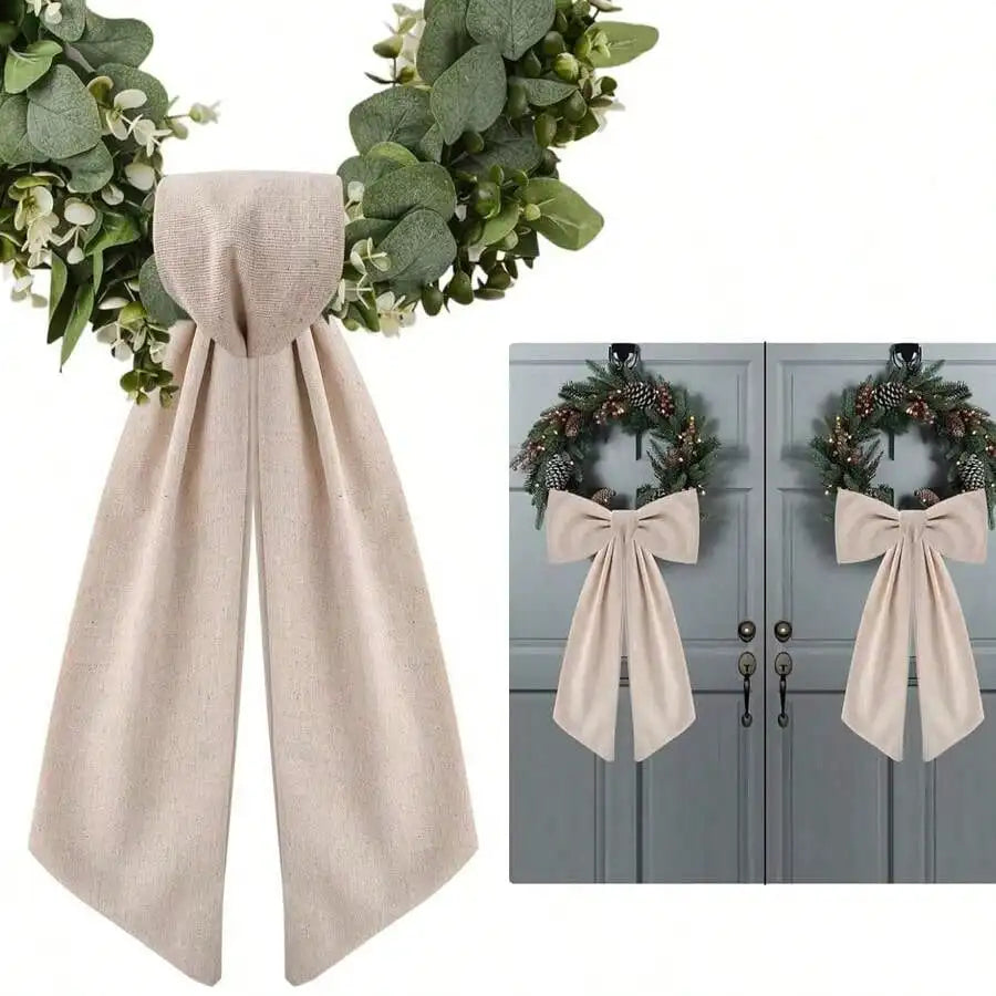1pc Green Eucalyptus Wreath, Artificial Rustic Style Wreath, Suitable For Door, Wall, Window Decor
