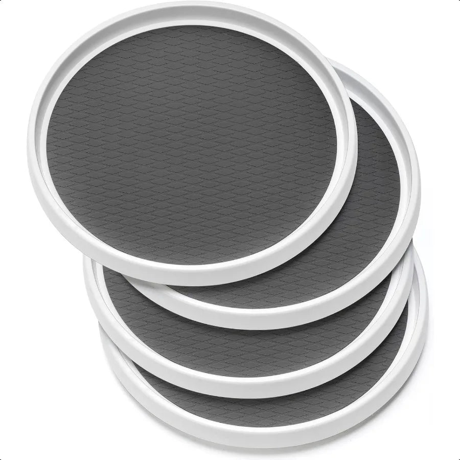12Inch NonSkid Turntable  Organizer [4 Pack] Spinning Rack for Cabinet Table Top Pantry Organization Storage Kitchen Fridge Van