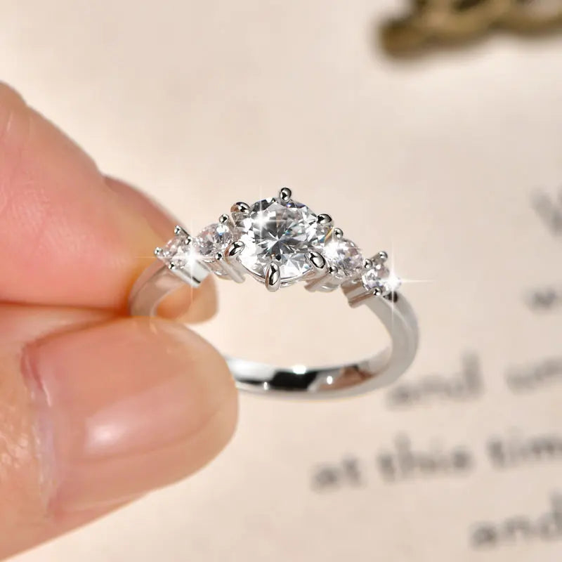 Oxtao 1 Carat Moissanite Engagement Ring 14K Gold Filled for Women
