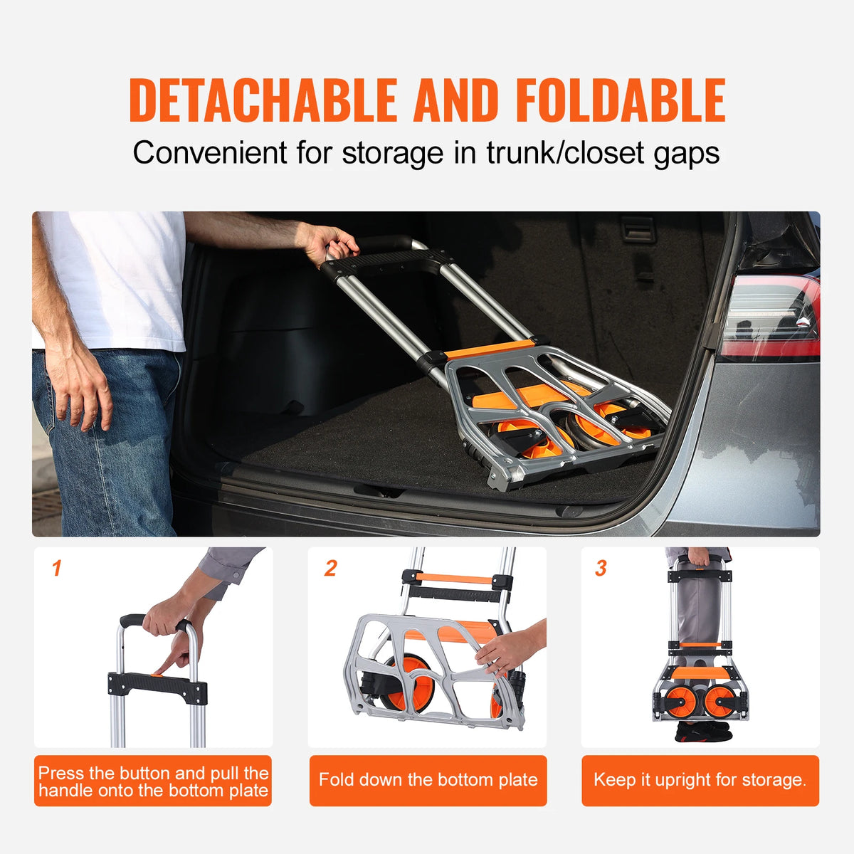 SucceBuy 176/275/309 lbs Folding Hand Truck Portable Cart Dolly with Telescoping Handle and Binding Rope for Moving Warehouse