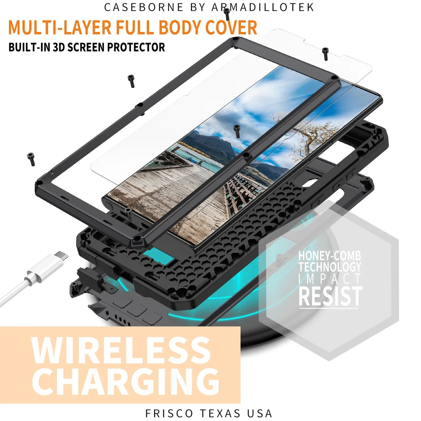 Military Grade Full-Body Rugged for Samsung Galaxy S24 S23 S22 Ultra Plus Case Built-in Kickstand Slide Camera Protective Cover