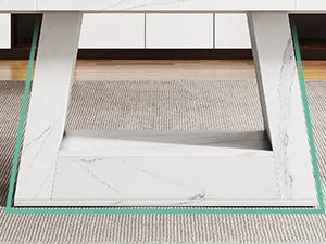 Modern Computer Desk, 63-Inch Large Office Desk , Simple Style Executive Desk, Faux Marble Writing Desk for Home Office