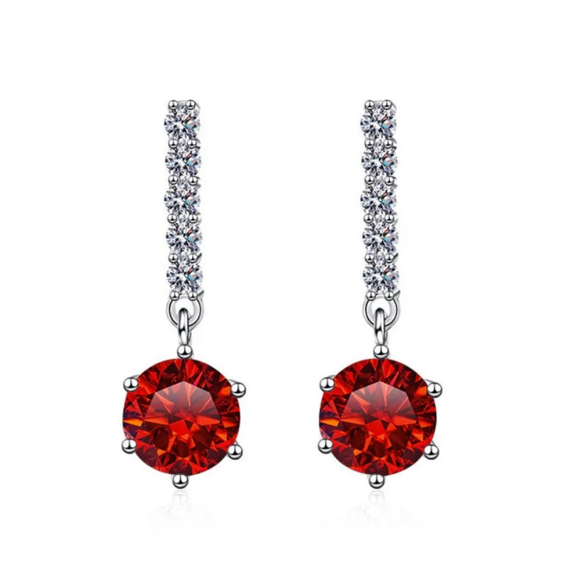 1CT*2 D VVS1 New Style Moissanite 925 Sterling Silver Dangle Earrings for Ladies Sparkling Wedding Jewelry Anniversary girl gift