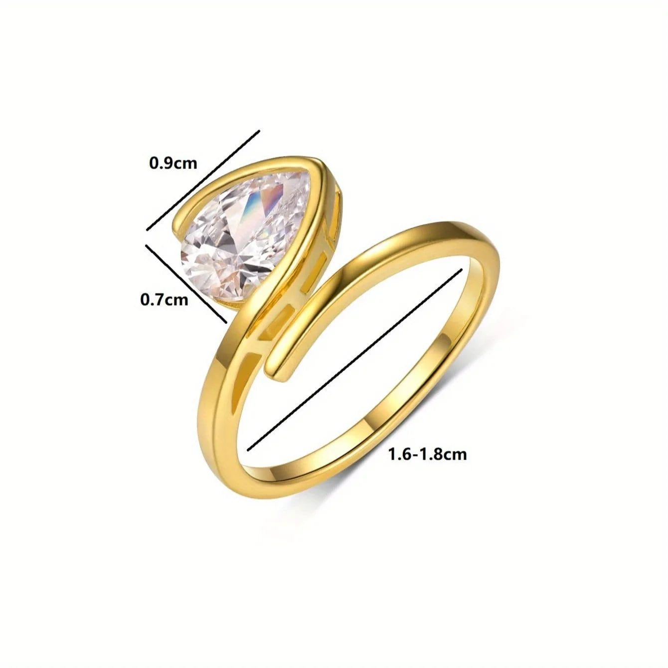 S925 Sterling Silver 1.5CT Pear Cut Moissanite Engagement Ring Fine Jewelry for Women 18K Gold Plated Plated