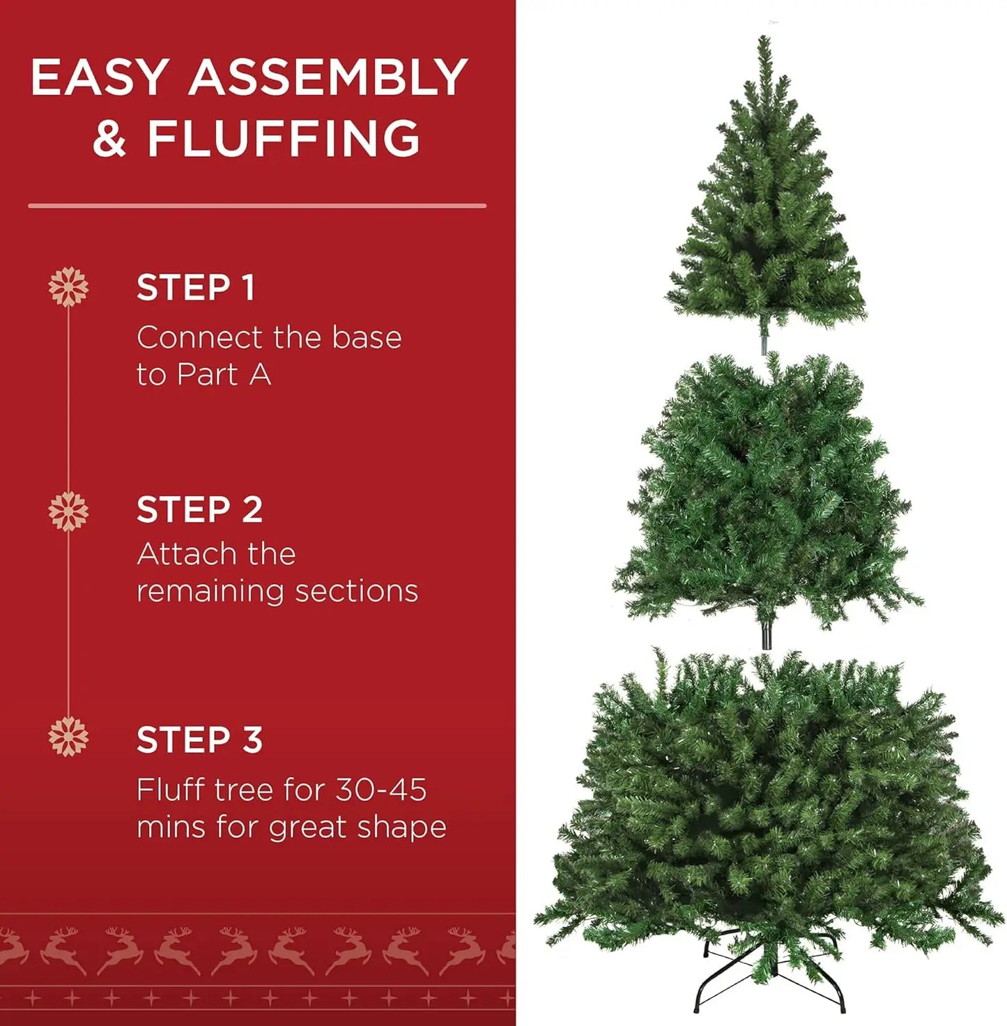 Best Choice Products Artificial Christmas Tree, 6ft Premium Unlit Realistic Spruce Holiday Décor w/Dense Branches, Easy Assembly