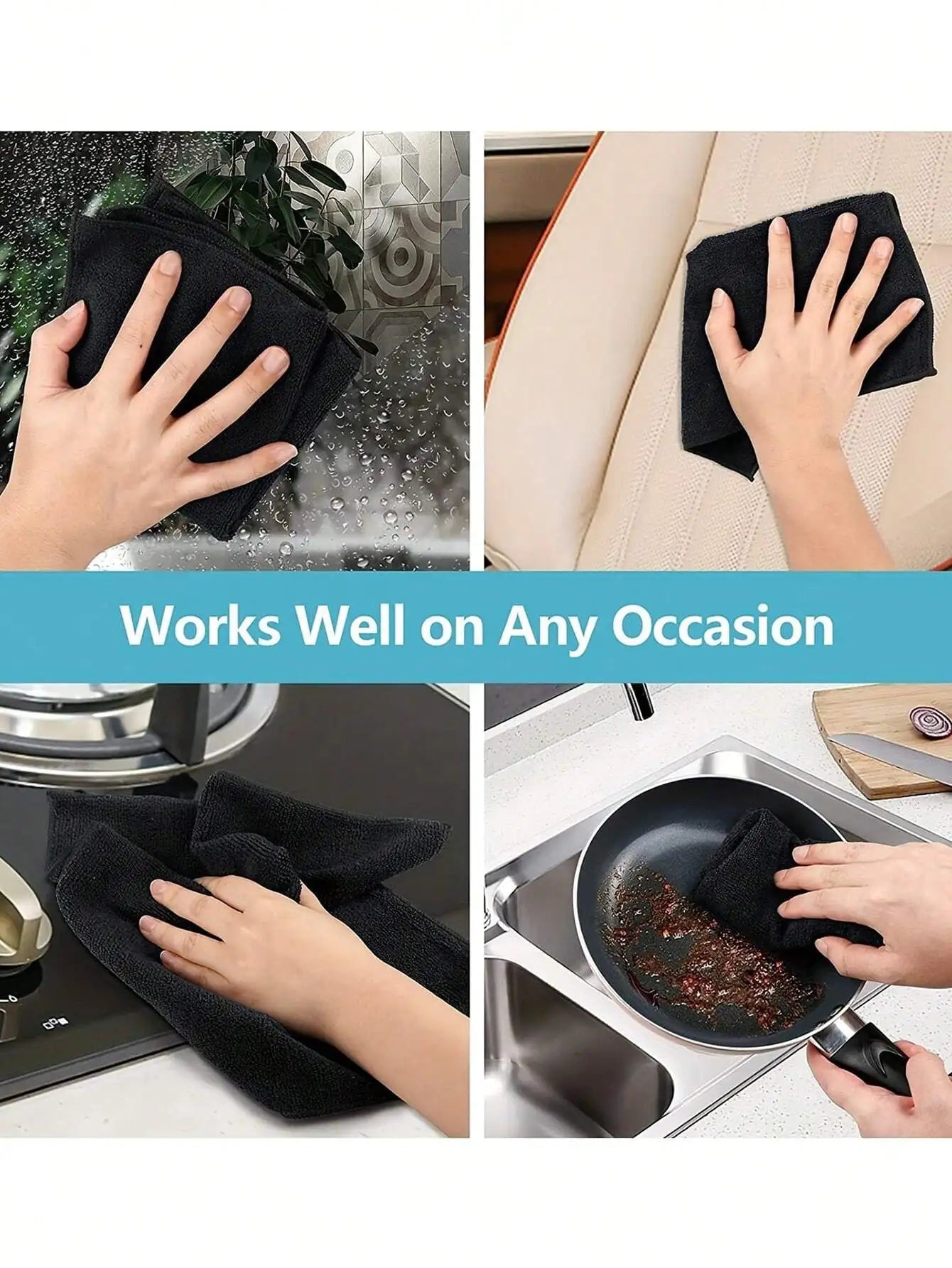 5/10pcs Microfiber Light Gray Kitchen Towel Set, Highly Absorbent, Soft & Easy To Clean, Suitable For Cleaning Glass, Cooking Surfaces, Pots & Pans, Faucets, Appliances, Cars, Kitchen, Bathroom, Home