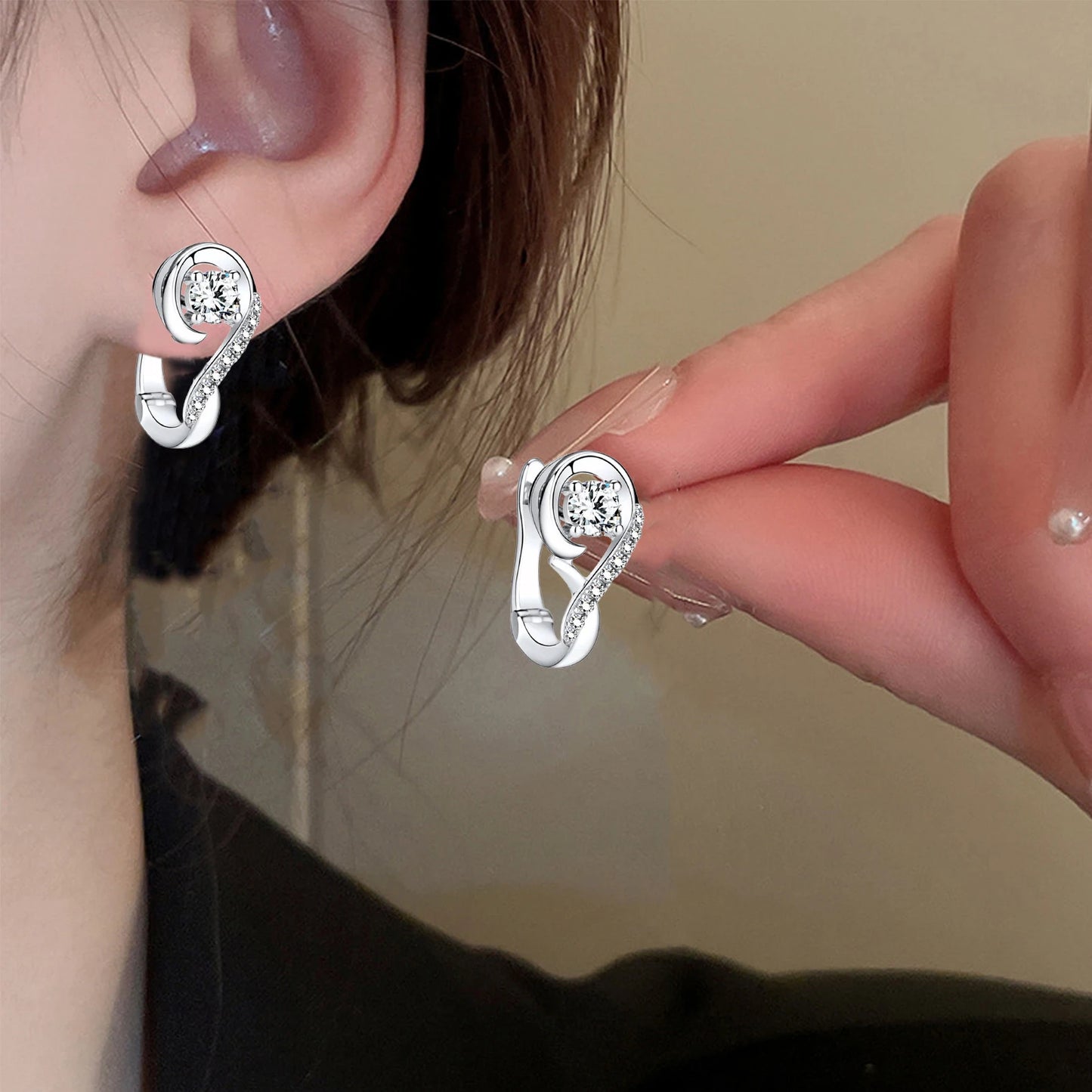 Fashion charms 925 Sterling Silver Net beads long Earrings for Women Pretty fashion party wedding Jewelry Holiday Gifts