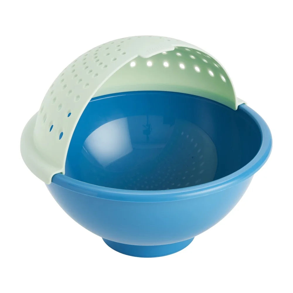 2in1 Soak Strainer Bowl Kitchen Pro Drainage NonSlip Base Compact Foldable Easy Use MultiPurpose